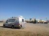 At the outer edge of the RV / oversize vehicle area, facing the casino