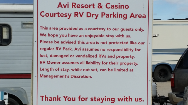 Avi Casino RV Parking